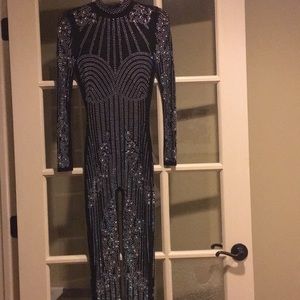Bedazzled see through cat suit